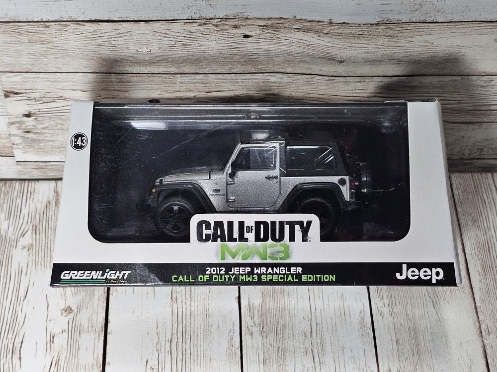 Call of Duty MW3 2012 Jeep Wrangler Special Edition 1:43 Greenlight 3.5" Toy Car