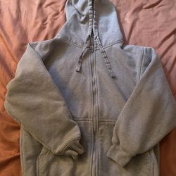 grey proclub zip up hoodie small