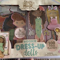 Story Magic Wooden Dress Up dolls 