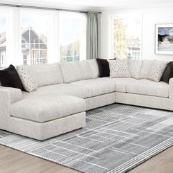Beige XL Sofa Sectional Set - Free Delivery Promo 