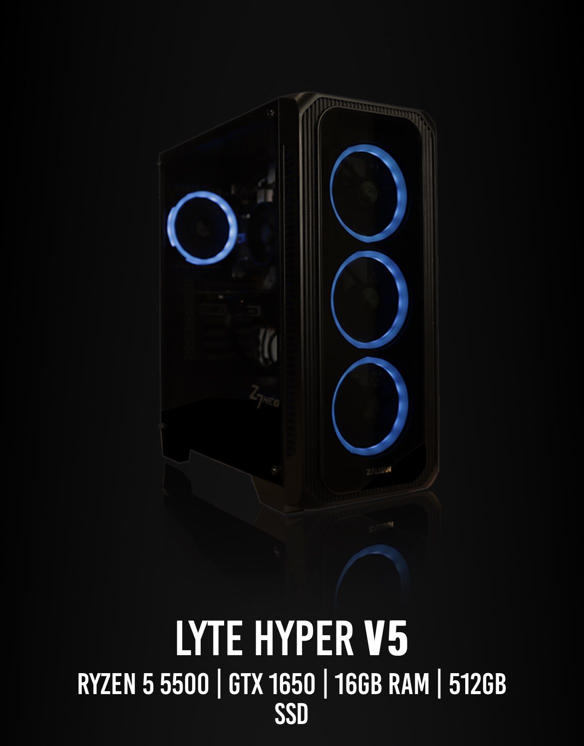Lyte Hyper V5 Gaming PC Ryzen 5 5500 Nvidia GTX 1650
