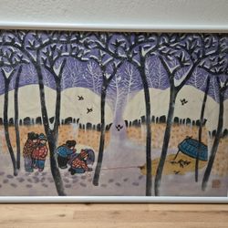 Li Ke Min Kemin Chinese Folk Art Print Framed 23x31"