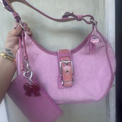 Pink Vintage Coach Bag Set 