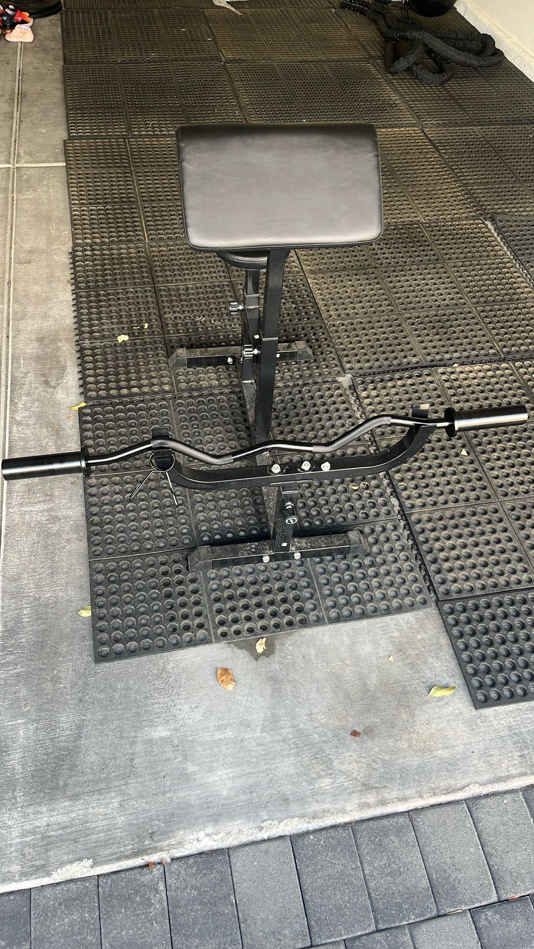 Curl Bar With Curl Arm Bench