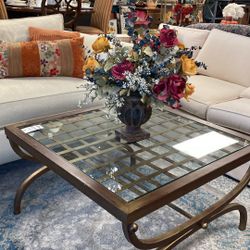 Bombay Furniture Glass & Grid Coffee Table 