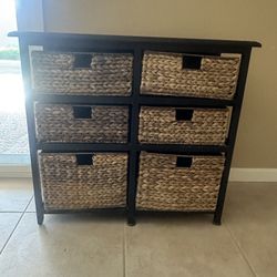 Shelf With Wicker Baskets