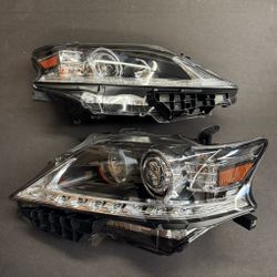 Pair LED Headlights Assembly 2013-2015 Lexus RX350 RX450H HID Non-AFS Projector Headlamps Left Right Side