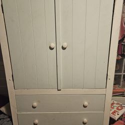 Solid Wood Three Drawers With Shelves Cabinet