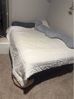 Queen bed and couch