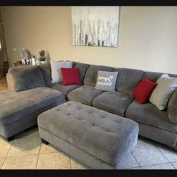Beautiful and Comfortable Sectional Couch with Storage Ottoman from Jerome’s