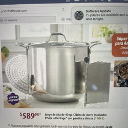 Olla Tamalera De 40 Qt Con División Princeshouse 