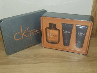 BRAND NEW CK FREE COLOGNE EDT 3.4 FL OZ + HAIR & BODY WASH 3.4 FL OZ & AFTER SHAVE BALM 3.4 FL OZ