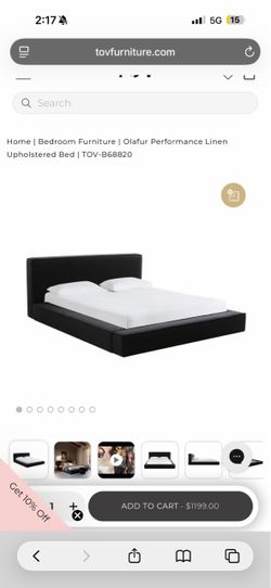 TOV Olafur Performance Linen Upholstered Bed