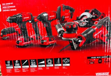 Craftsman 20V Power Tool Combo Kit (8-Tool Bundle) Includes (2) 2.0 Ah Batteries & Charger