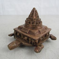 Kurma Shree Yantra/Meru Shree Yantra On Solid Brass Tortoise


