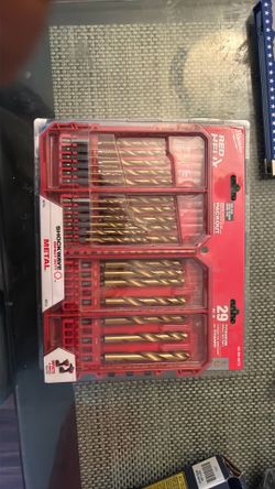 Milwaukee 29pc titanium drill bit set.