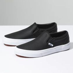 *Like New* Black Perforated Leather Vans