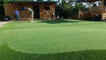 Artificial Grass Backyard Putting Green Installation - Pro