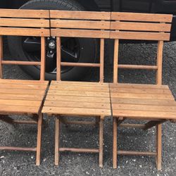 3 Wooden Folding chairs