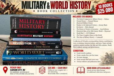 MILITARY & WORLD HISTORY BOOK COLLECTION — 10 BOOKS — $25 OBO