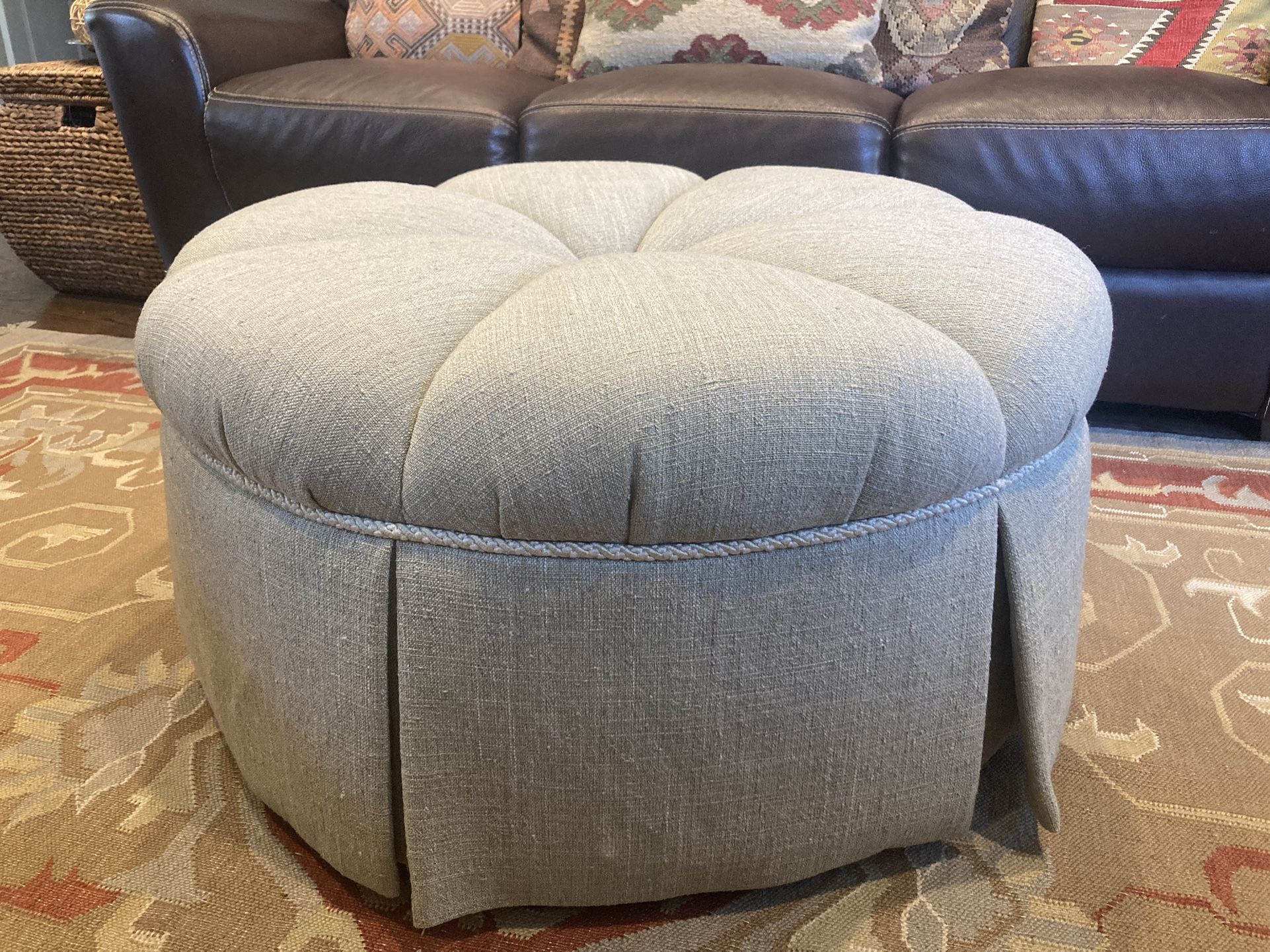 Upholstered Tufted Classy Ottoman 