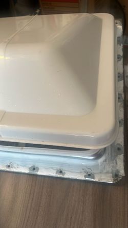 RV/camper vent with galvanize base white