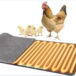 Heated Chicken Pad for Brooders, Small  Pet Heating Pad, Warming Chick Nesting Pad with Chew Resistant Cord, Automatic Temperature, Waterproof C
