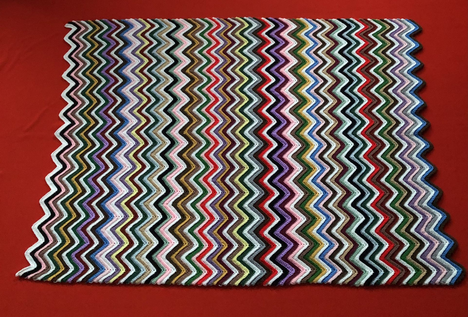 Handmade Multicolored Crochet Afghan Throw