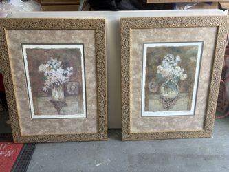 Pair Of Gold Framed Pictures Prints