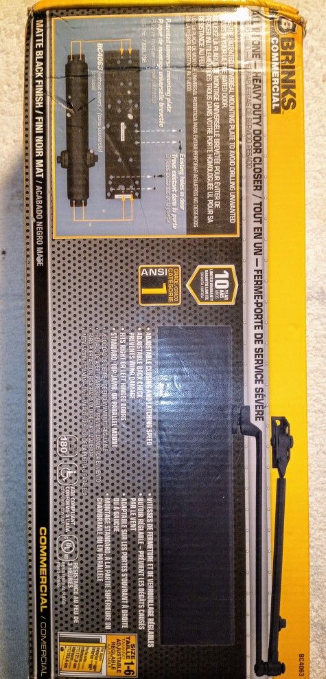 Commercial Matte Black Metal Hydraulic Adjustable Door Closer Grade 1