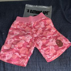 Fire Pink Camo Bape Shorts 