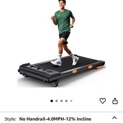 Incline Walking Pad Treadmill with Folding Slope