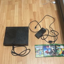Xbox 1 with power cord and hdmi cord plus 4 games