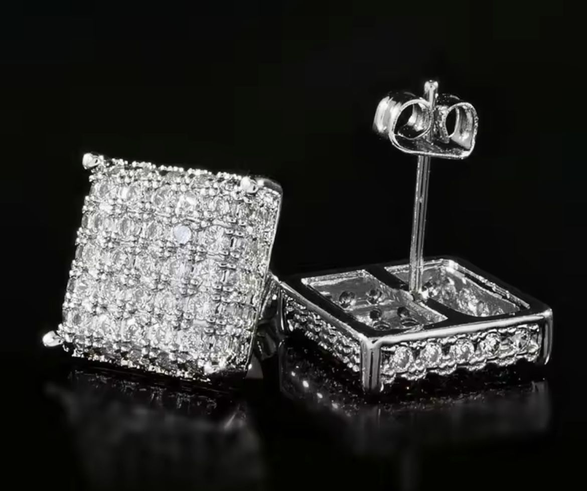 Square Fashion Diamond Earrings