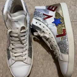 Saint Laurent Designer High Top Sneakers Shoes Size 44 