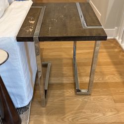 Brown And Silver Side Table 