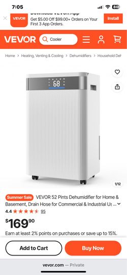 Vevor dehumidifier