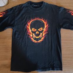Vintage Flaming Skull Shirt