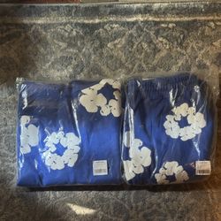 Denin Tears Blue Hoodie & Pants Set M