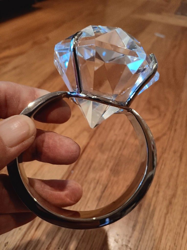 Oversized Glass Diamond Ring
