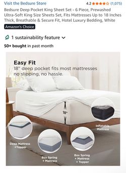 Bedsure Deep Pocket King Sheet Set - 5 Piece