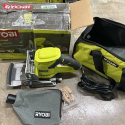 RYOBI 6 Amp AC Biscuit Joiner Kit with Dust Collector and Bag JM83K