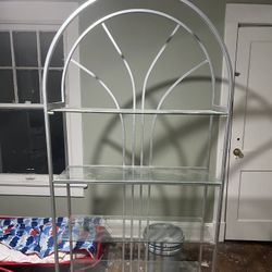 Tall Glass& Metal Shelf
