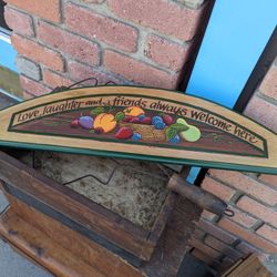 Vintage Wood Sign Love Laughter Friends Welcome Here 26_