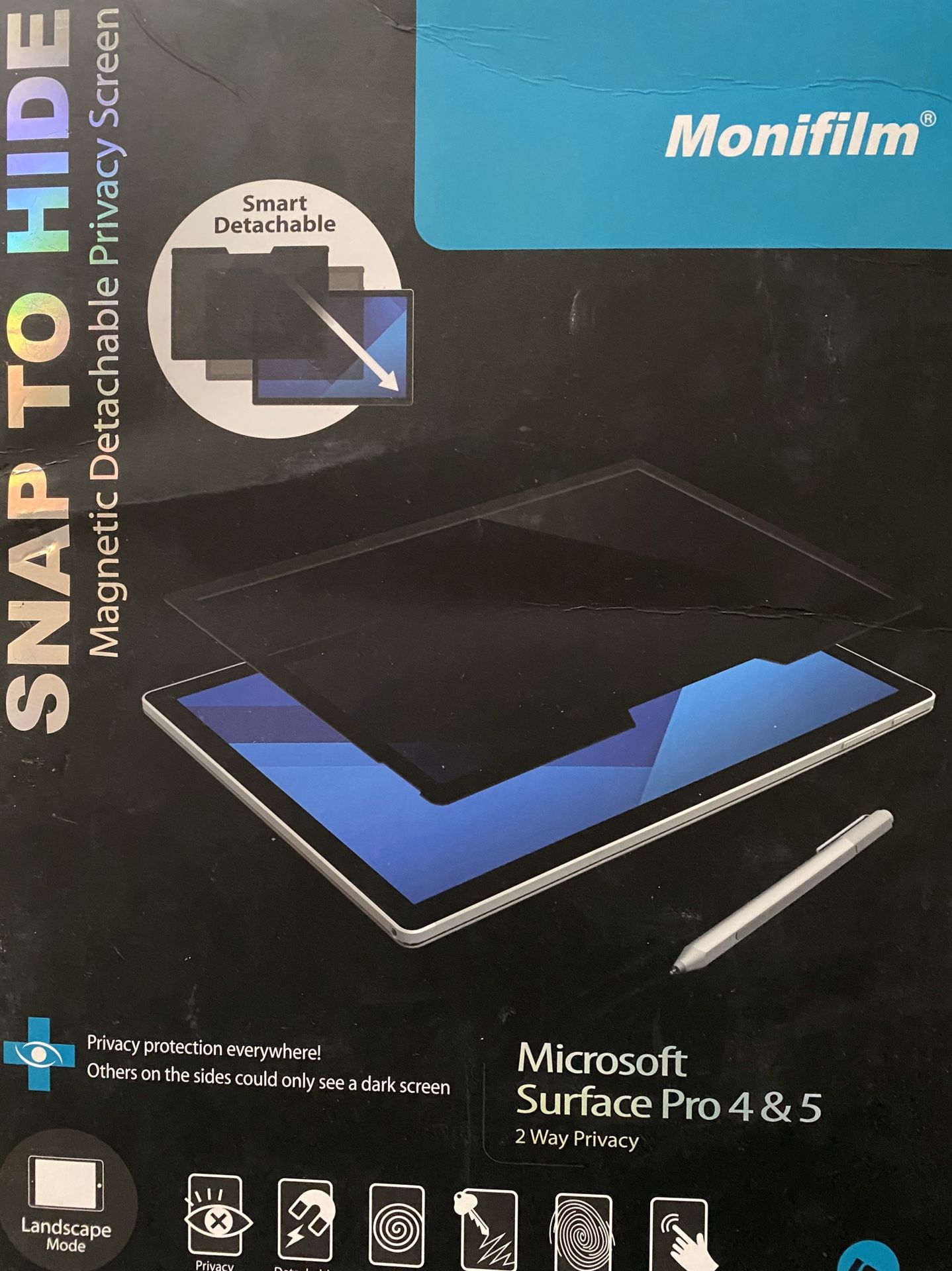 Microsoft Surface Pro 4&5 Privacy Screen (Magnetic and detachable)