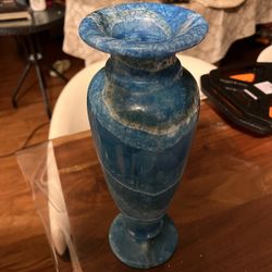 Blue Egyptian Alabaster Vase