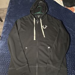 True Religion Buddha Logo Zip Hoodie Size XL
