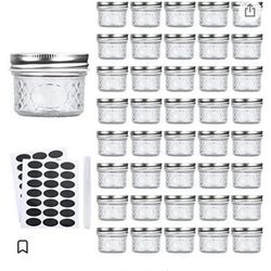 Accguan Mini Mason Jars Glass Canning Jars,4 OZ Jelly Jars With Regular Lids（Silver),Ideal for Honey,Jam,Wedding Favors,Shower Favors,Small Pice Jars  Thumbnail