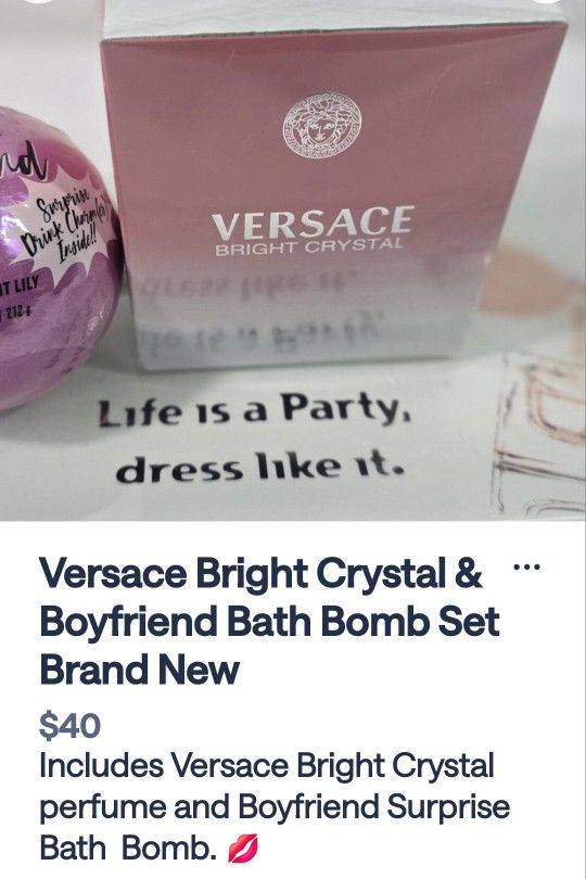 Versace Bright Crystal & Boyfriend Surprise Bath Bomb Brand New