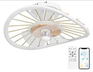 Smart Ceiling Fan 19.6 in. Indoor White Ceiling Fan LED Light with Remote Control App Control,3 Speed,6 Wind Speed 3CCT, 2880Lumen,60 Watt Equivalent,